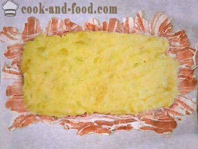 Картофена торта с бекон с гъби и сирене на фурна