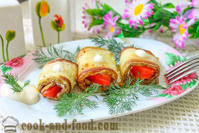 Рецепта тиквички ролки с домати и пиле