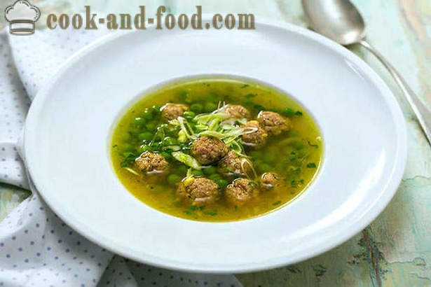 Супа с зелен грах и кюфтета