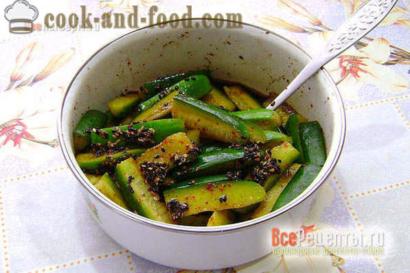 Как да се готви краставици корейски стъпка рецепта