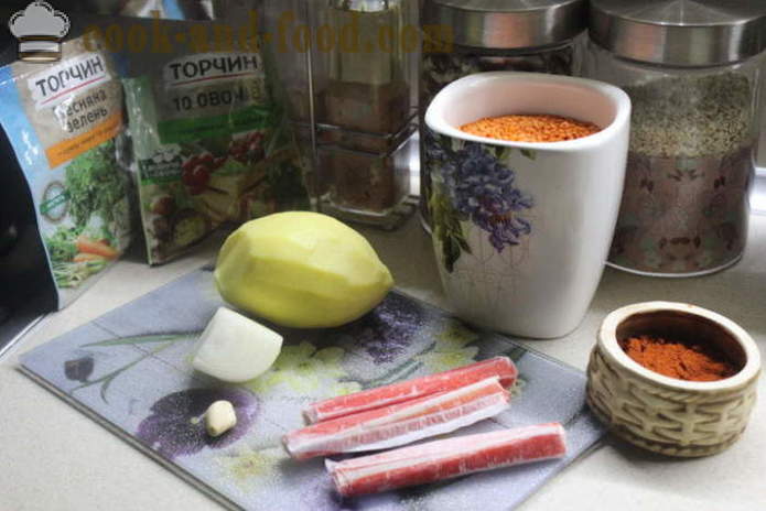 Супа с раци пръчки и зеленчуци - как да се готвя с раци пръчки, стъпка по стъпка рецепти снимки м