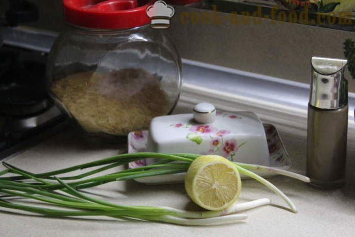 Delicious ронлива ориз гарнитура със заквасена сметана и билки - как да се готви вкусно ястие страна на ориз, стъпка по стъпка рецепти снимки