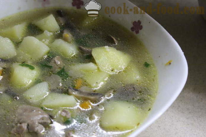 Супа с пилешки дробчета - как да се готви супа с черен дроб, стъпка по стъпка рецепти снимки