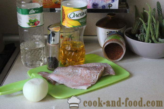 Риба мариновани в оцет с лук и хвойна - как да готвят мариновани риби у дома си, стъпка по стъпка рецепти снимки