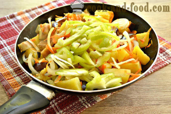 Задушени зеленчуци за бързо хранене гъби - как да се направи зеленчукова яхния с патладжан и гъби, стъпка по стъпка рецепти снимки