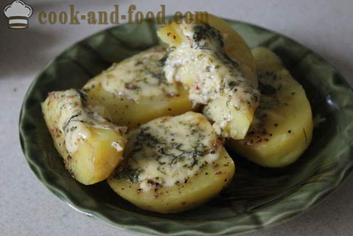 Печени картофи със сирене - като вкусна да готвя картофите във фурната, с една стъпка по стъпка рецепти снимки