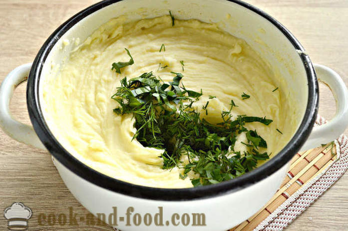 Оригинални картофено пюре с билки - Как да се готви картофено пюре и зелени, с една стъпка по стъпка рецепти снимки