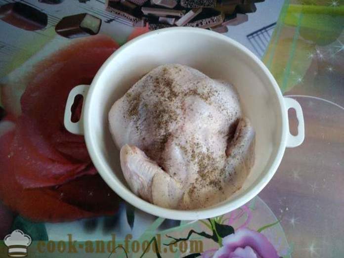 Печени пилешки изцяло на банката - като вкусна печена пиле в цяла печка, стъпка по стъпка рецепти снимки