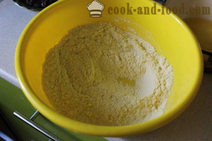 Диетичните торта с дати от царевично брашно - как да се пекат торта с мляко и царевично брашно, с една стъпка по стъпка рецепти снимки