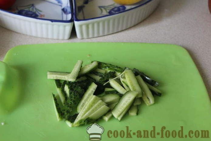 Зеленчукова салата с фета - как да се подготви салата с бяло сирене и зеленчуци, с една стъпка по стъпка рецепти снимки