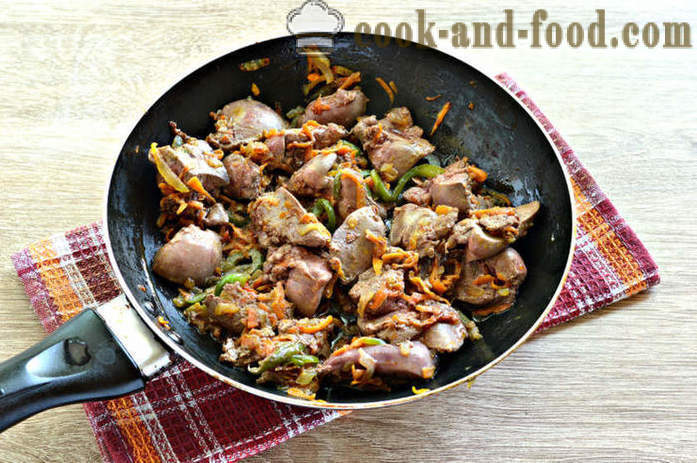 Задушени пилешки дробчета със зеленчуци - как да се готви пилешки дробчета в тигана, стъпка по стъпка рецепти снимки