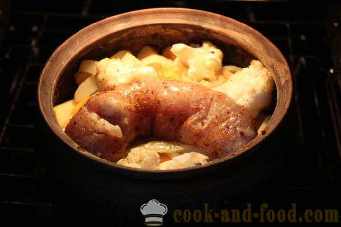 Млади картофи в гърне с колбас и зеленчуци - как да се готвя печено във фурната на младите картофи, стъпка по стъпка рецепти снимки