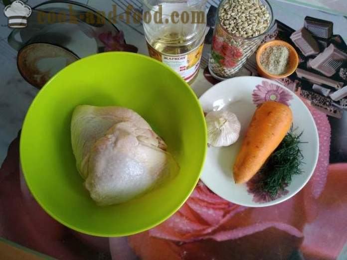Ечемик и пилешки бедра пилаф перлени Delicious пиле - Как да си направим пиле пилаф с ечемик, стъпка по стъпка рецепти снимки
