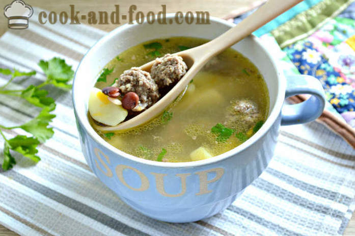Бийн супа с кюфтета и картофи - Как да се готви боб чорба с червен боб, стъпка по стъпка рецепти снимки