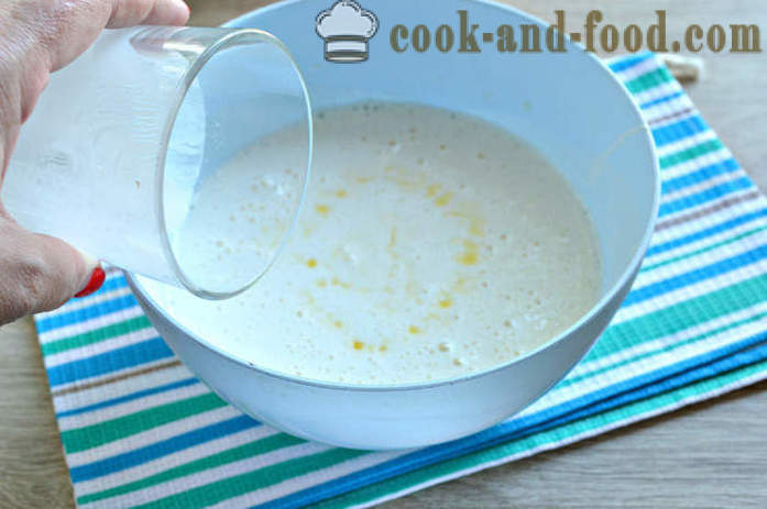 Желиран кайсия торта на кисело мляко - лесен и бърз, как да се пекат кайсия пай във фурната, с една стъпка по стъпка рецепти снимки