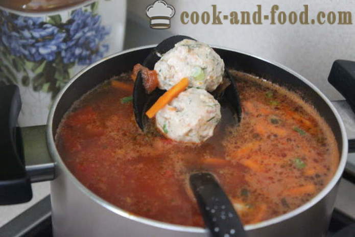 Бийн супа с кюфтета - как да се готви супа с боб и кюфтета, стъпка по стъпка рецепти снимки