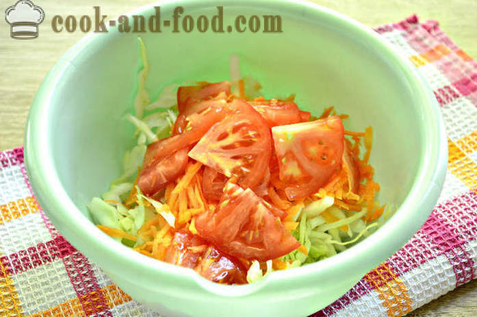 Стъпка по стъпка рецепта снимка вкусна салата от прясно зеле и моркови - как да се готви вкусно салата от зеле и моркови млад