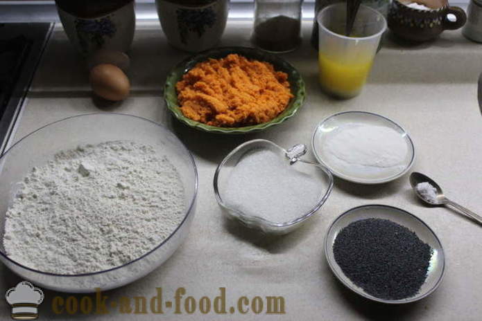Лесна торта с моркови и маково семе - как да се пекат пай от моркови във фурната, с една стъпка по стъпка рецепти снимки