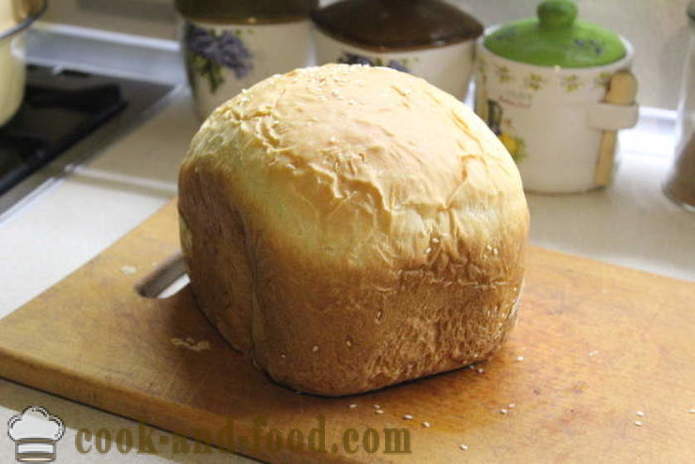 Млечен бял хляб в машината хляб - как да се пекат хляб в млякото, стъпка по стъпка рецепти снимки