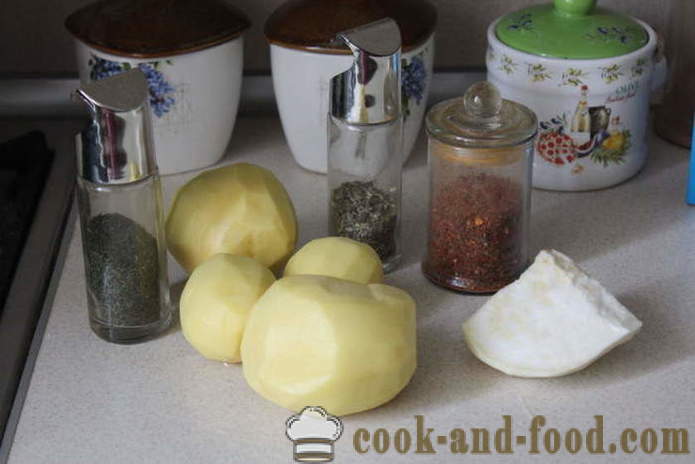 Картофи и целина във фурната - като вкусна зеленчукова се пече във фурната, с една стъпка по стъпка рецепти снимки
