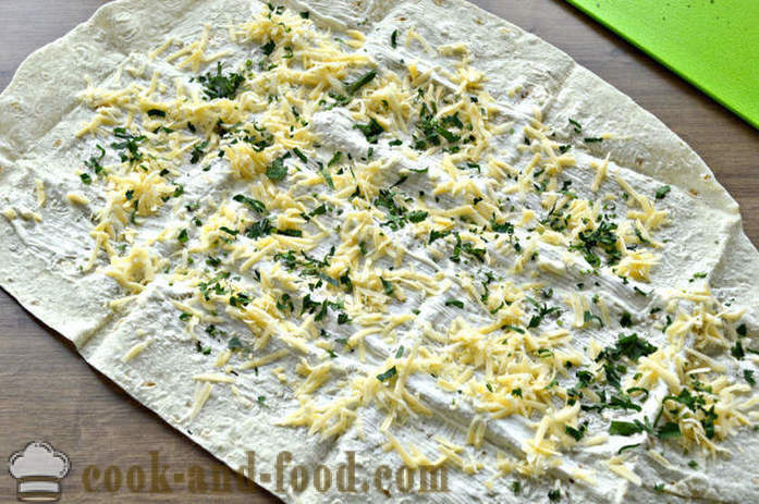 Пликове с питка със сирене и билки - как да се направи пликове от Лаваш със сирене, стъпка по стъпка рецепти снимки