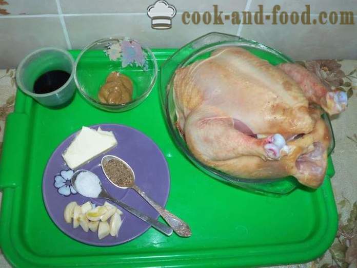 Цяло пиле на фурна в фолио - като вкусна печена пиле в цяла печка, стъпка по стъпка рецепти снимки
