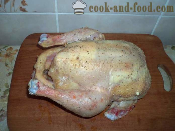 Цяло пиле на фурна в фолио - като вкусна печена пиле в цяла печка, стъпка по стъпка рецепти снимки