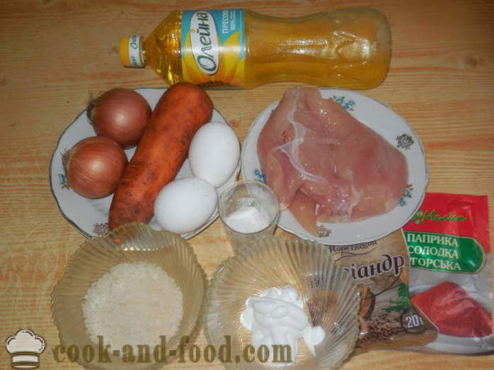 Пиле готвене във фурната - как да се готви за готвене на мляно пилешко с ориз, стъпка по стъпка рецепти снимки