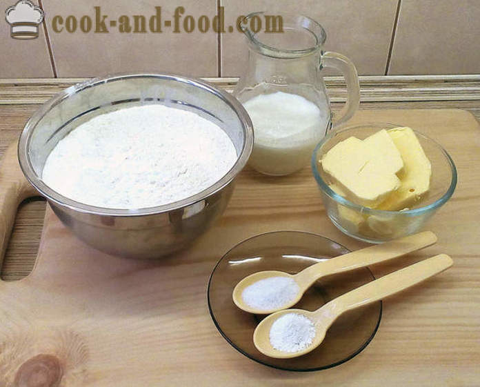 Татарски пайове с месо и картофи на кисело мляко - как да се готвя торти с кисело мляко във фурната, с една стъпка по стъпка рецепти снимки