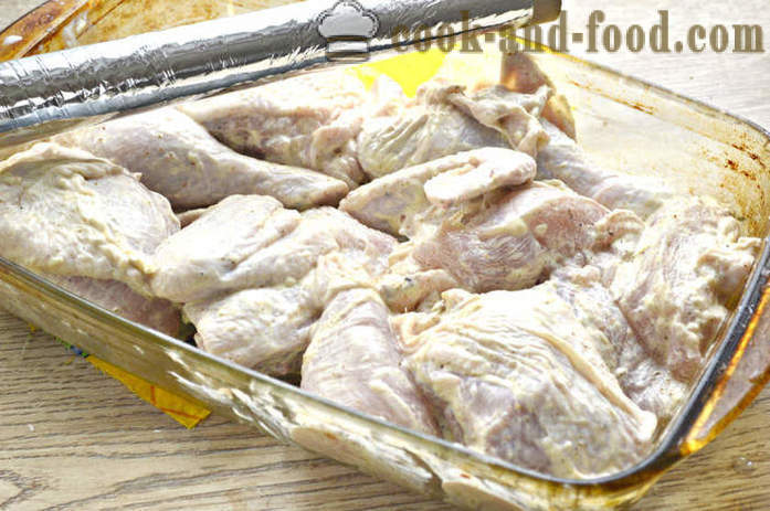 Парчетата пилешки във фурната - като изпечен пилето в майонеза, стъпка по стъпка рецепти снимки