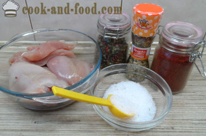Неварени дръпна пилешки гърди у дома - как да се направи рязко пиле у дома си, стъпка по стъпка рецепти снимки