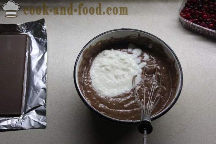 Cranberry кифли с шоколад на кисело мляко - как да се готвя торти с шоколад и боровинки, със стъпка по стъпка рецепти снимки