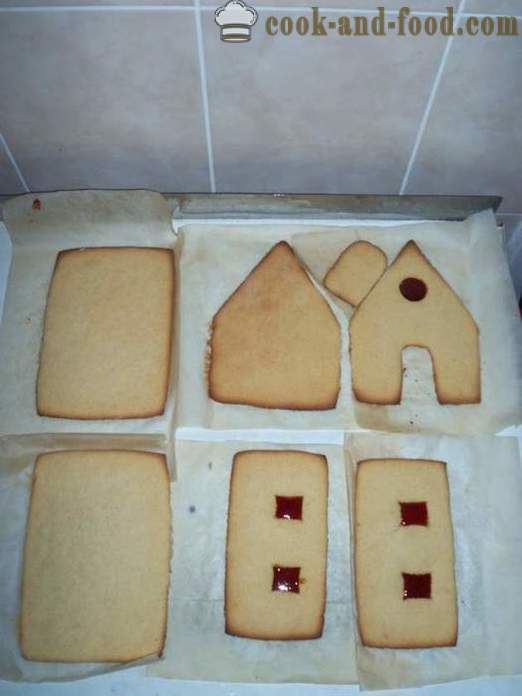 Gingerbread House - постепенно майсторски клас, как да се пекат пищен къща у дома си, стъпка по стъпка рецепти снимки