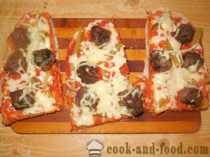 Lazy дебела пита пица във фурната - как да се готвя от готовата питка пица, стъпка по стъпка рецепти снимки