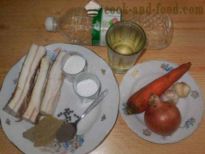 Мариновани мазнини бързо хранене - как да се маринова бекон в пота, с една стъпка по стъпка рецепти снимки