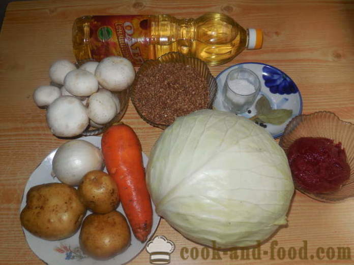 Сармички с елда, картофи и гъби - как да се готвя постен пълнени с елда, стъпка по стъпка рецепти снимки