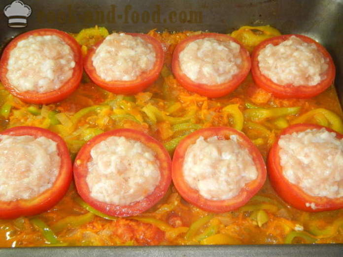 Домати пълнени с кайма във фурната - как да се направи пълнени домати, стъпка по стъпка рецепти снимки