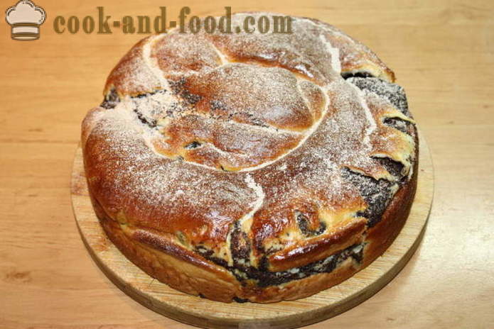 Poppy семена торта мая-охлюв - как да се направи маково семе торта от тесто с мая, стъпка по стъпка рецепти снимки