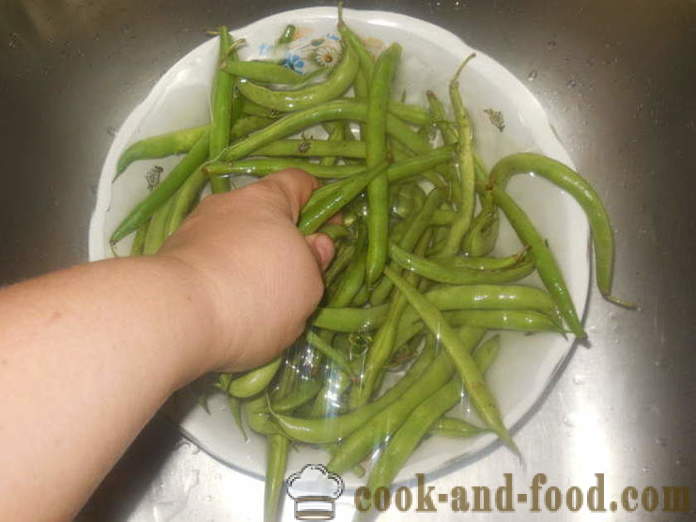 Зелен боб в тиган - как да се готви вкусни зелен фасул, стъпка по стъпка рецепти снимки
