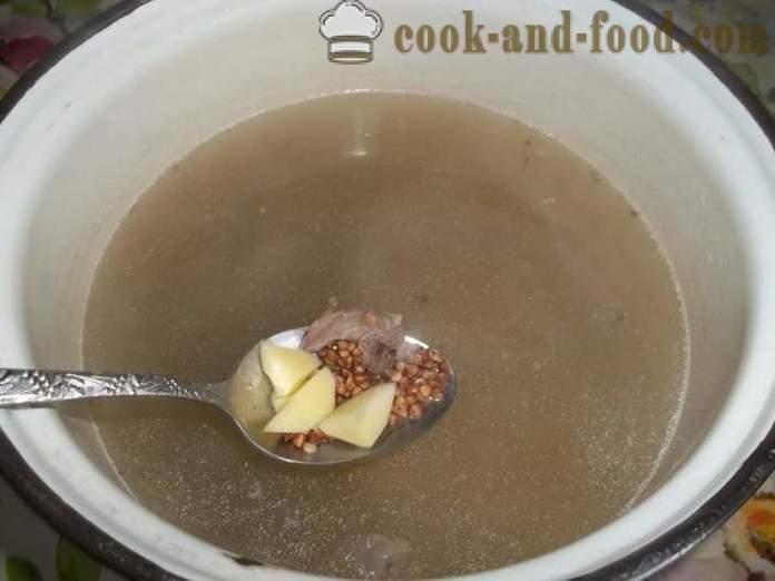 Елда супа с говеждо месо - как да се готви елда супа бульон, стъпка по стъпка рецепти снимки