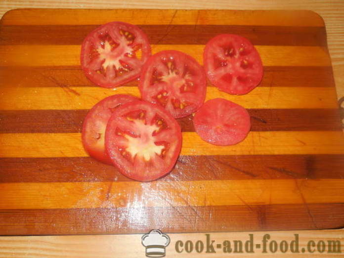 Месо с домати и сирене на фурна - Как да се готви сочно месо във фурната, с една стъпка по стъпка рецепти снимки