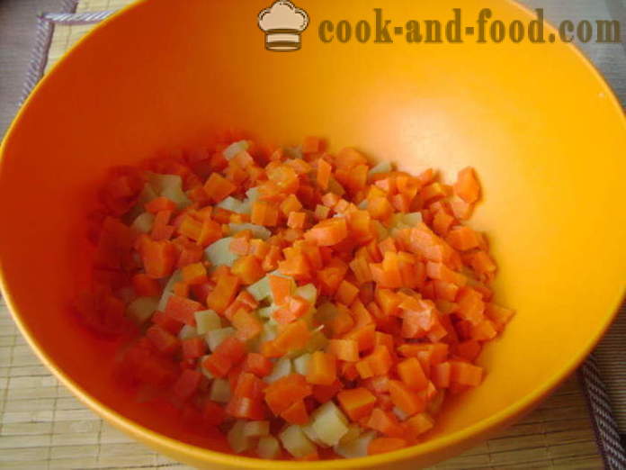 Френски салата, без месо и колбаси - как да се подготви салата с ябълка, с една стъпка по стъпка рецепти снимки