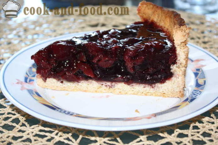 Пясък Cherry Pie - как да се пекат торта с череши във фурната, с една стъпка по стъпка рецепти снимки