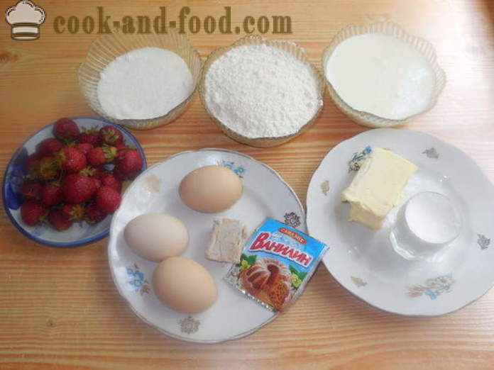 Вятър торти с ягоди - как да се готвя торти с ягоди във фурната, с една стъпка по стъпка рецепти снимки