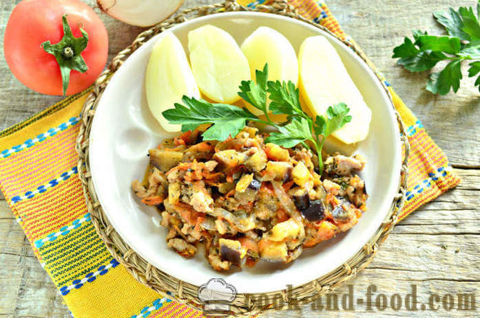 Зеленчукова яхния с патладжан и месо - как да се готви яхния с патладжан и кайма, стъпка по стъпка рецепти снимки