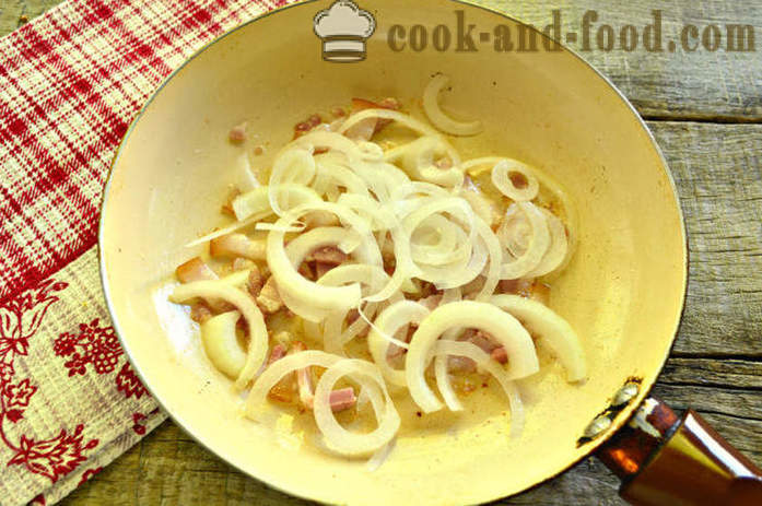 Печени картофи с бекон - като яхния от картофи в тиган, стъпка по стъпка рецепти снимки
