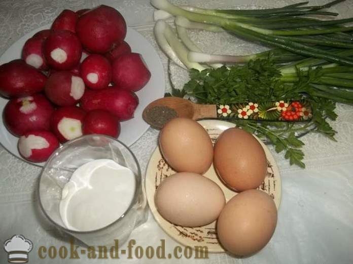 Delicious салата от ряпа с яйце и зелен лук - как да се подготви салата от ряпа, стъпка по стъпка рецепти снимки