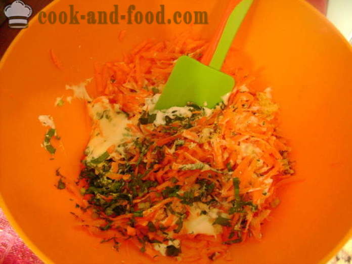 Майонеза вкусна салата с див чесън, моркови, чесън и орехи - как да се готвя салата от моркови с див чесън, с една стъпка по стъпка рецепти снимки