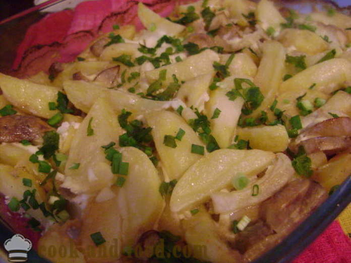 Картофи запечени на фурна с гъби и сметана - колко вкусни печени картофи на фурна, с една стъпка по стъпка рецепти снимки
