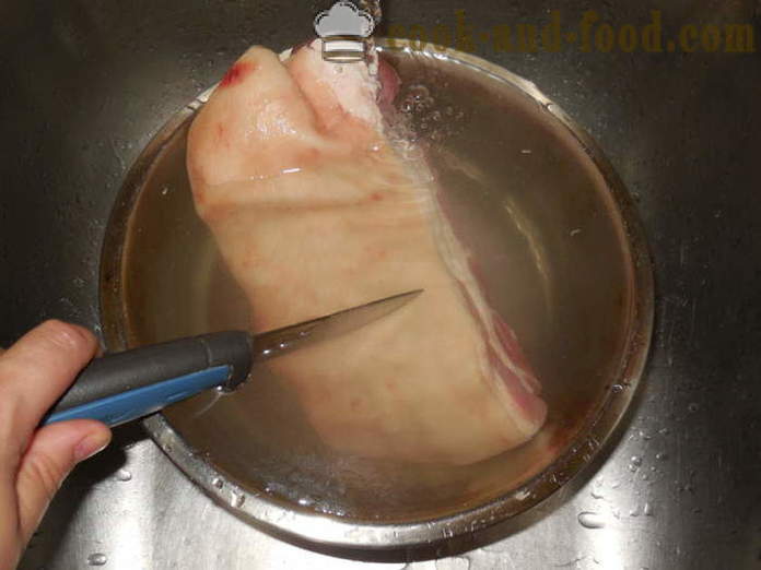 Варени свински podcherevka навива ръкава си - как да се готви вкусни самун свинско перитонеума, стъпка по стъпка рецепти снимки